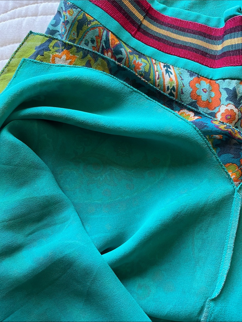 Etro Turquoise Multicolor Paisley Pencil Skirt - Picture 6 of 6